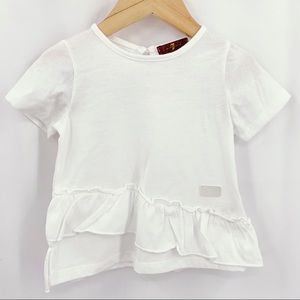 7‎ for all Mankind white ruffle bottom top 24 month